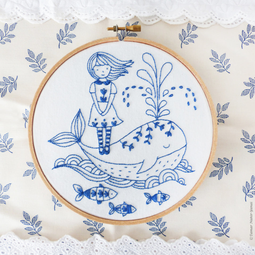 Girl and a Whale Embroidery Kit – Snuggly Monkey