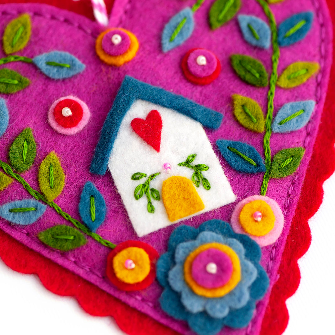 TWO HEARTS Wool Applique Kit