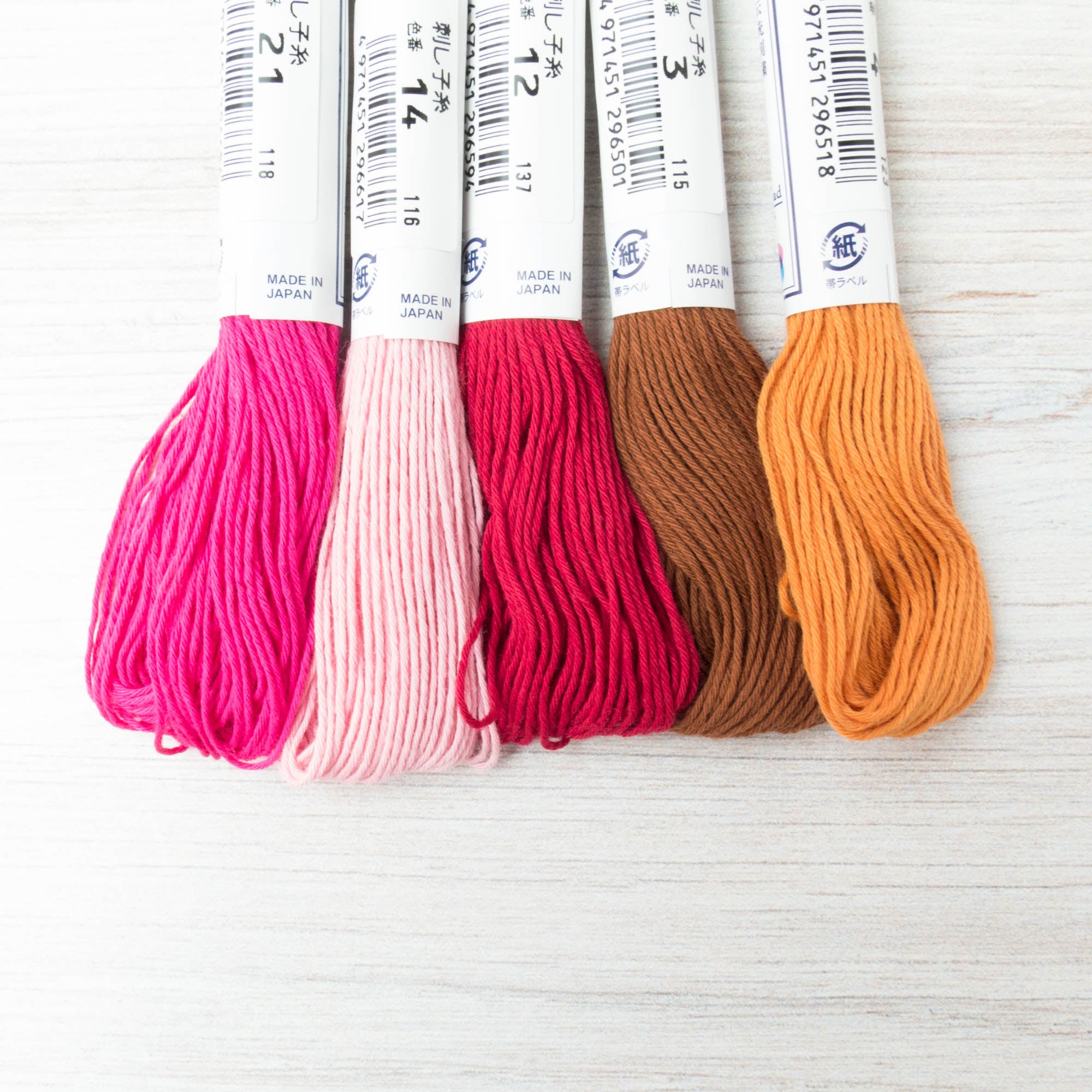 Olympus Thin Japanese Sashiko 2024 Thread cotton Collection - 20 colors