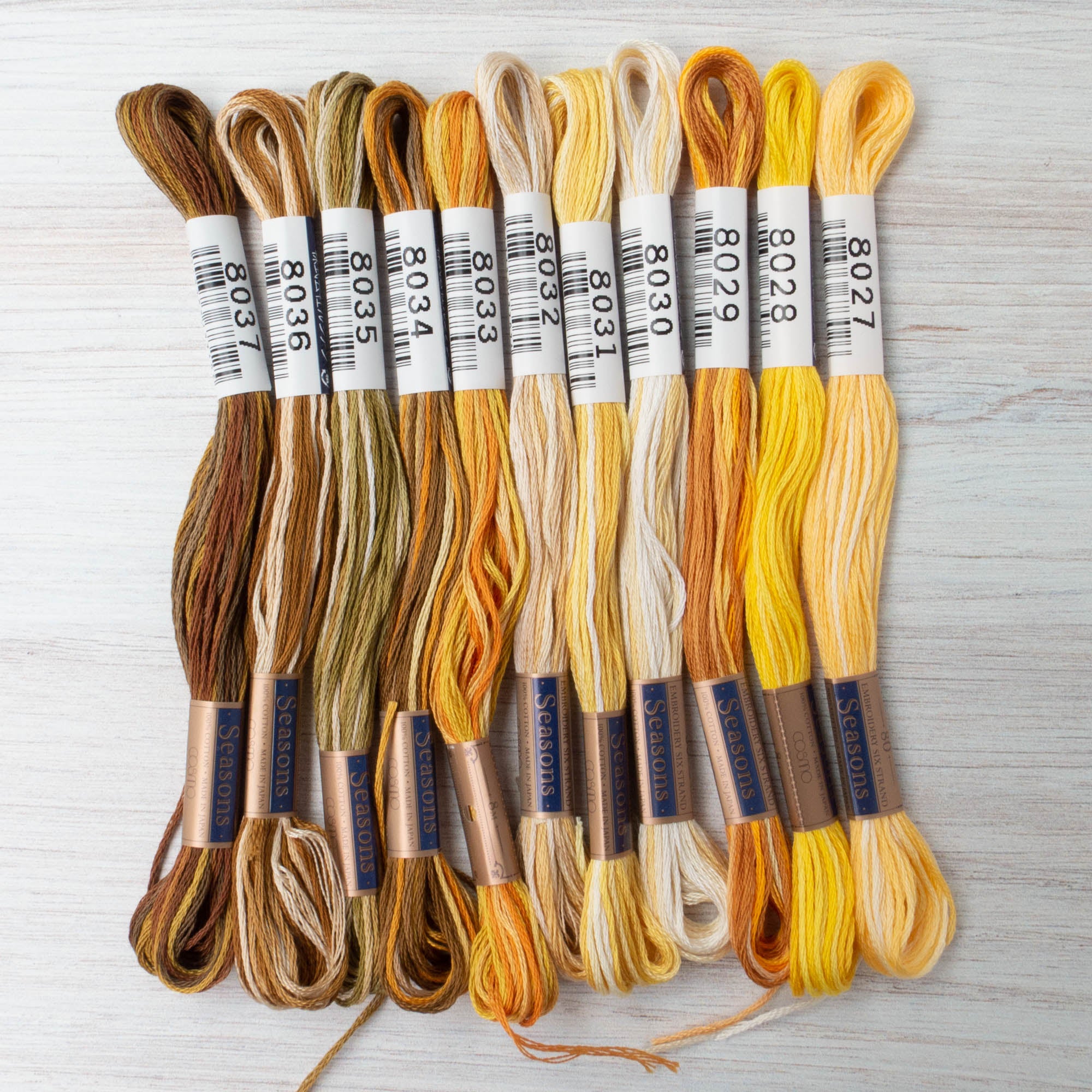 Cosmo Seasons Variegated Embroidery Floss 8033 Orange/Golds - 4547383673088