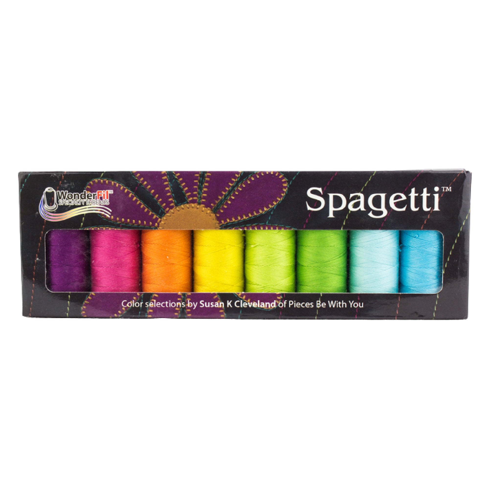 Wonderfil Specialty Thread Spagetti Pack, Double Gassed Egyptian Cotton Thread, 12wt - Tropics