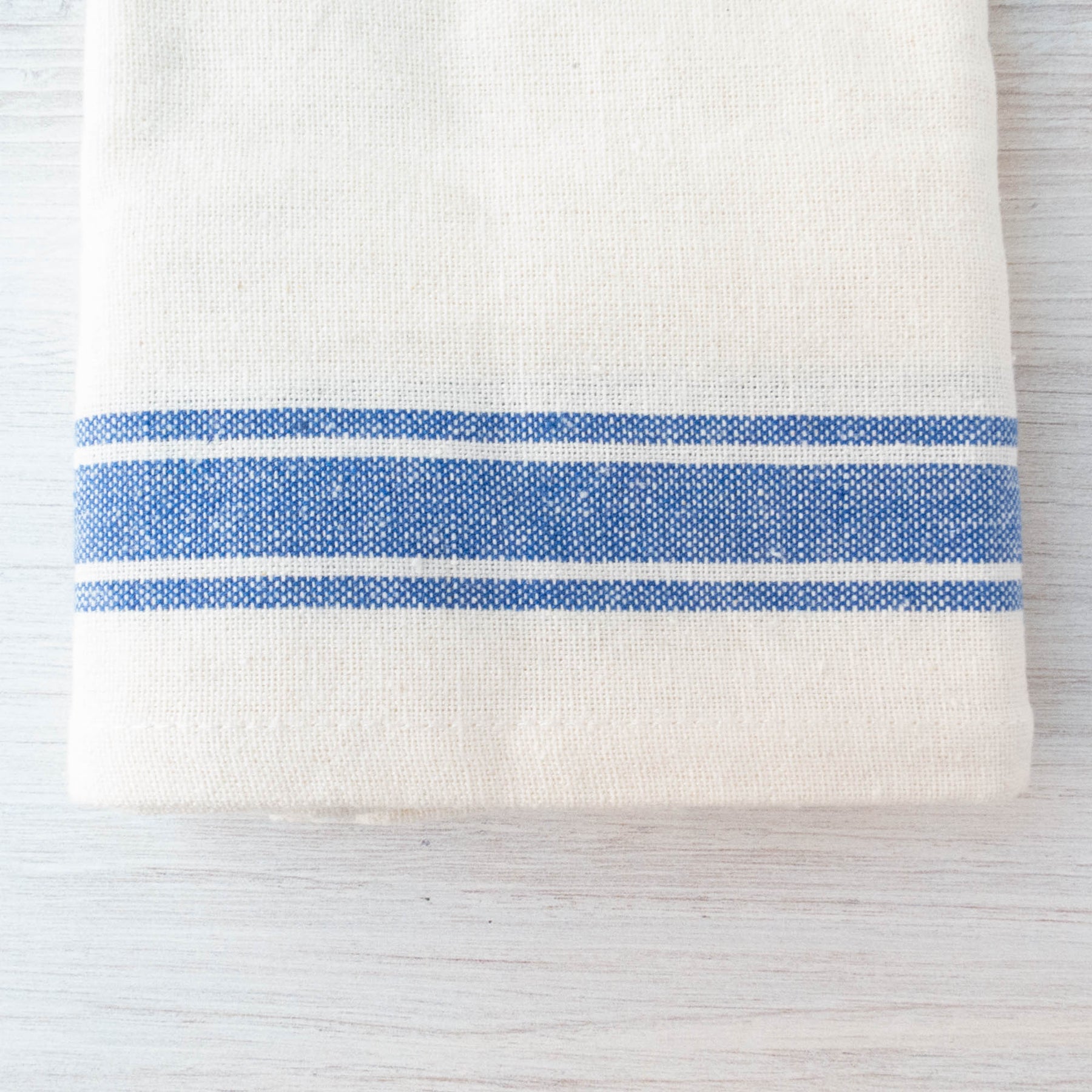 Embroidered Dish Towel with Delft Blue Sprig - Farmhouse Wares