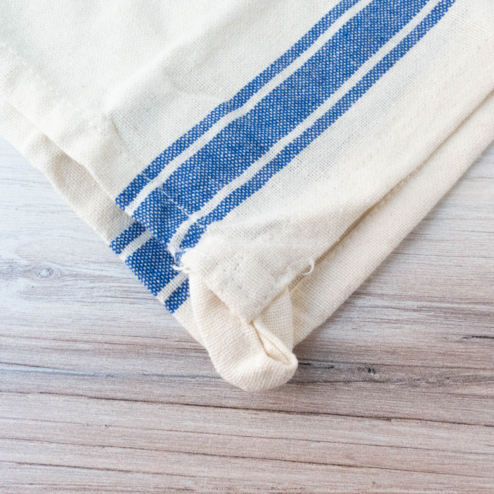 Hand-Loomed Cotton Kitchen Towels, Set of 2: Blue Pinstripe