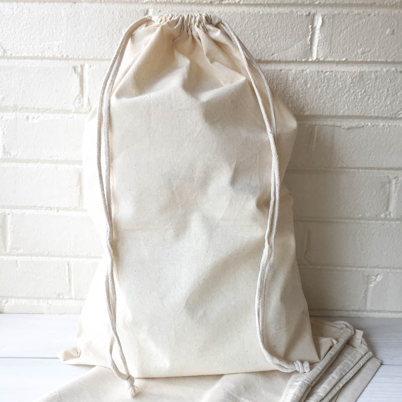 20 x 20 + 4 Cotton Cord Drawstring Bags